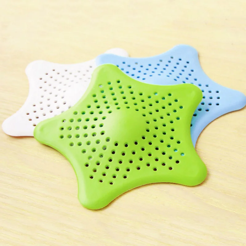 1 pcs Bathroom toilet hair Filter Silicone sucker Kitchen sink bathroom sewer Pentagram Anti-blocking Sink bathroom accessories