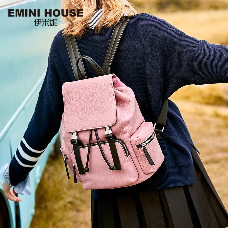 EMINI HUIS Echt Leer Rugzak Vrouwen Tas Draagbare Schooltas Rugzak Afneembare Rugzak Functionele Ruime Tas EMINI HUIS Echt Leer Rugzak Vrouwen Tas Draagbare Schooltas Rugzak Afneembare Rugzak Functionele Ruime Tas