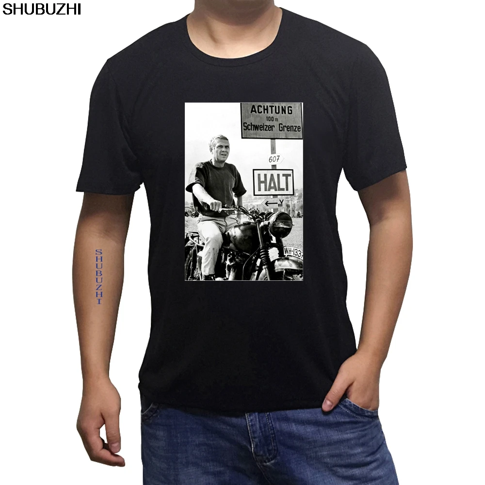 

Steve Mcqueen The Great Escape T Shirt - Unisex Men Gift Top Present Dad Male Battery Funny Cotton Tops sbz1073