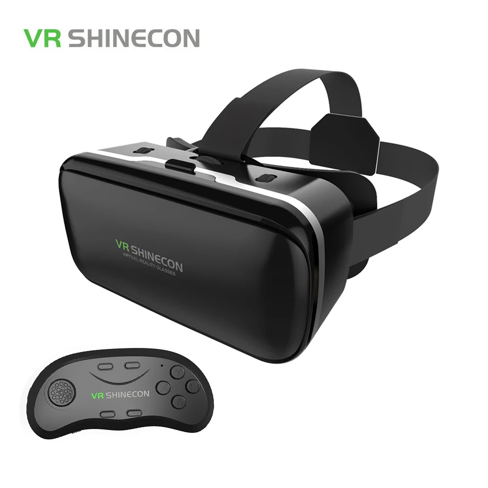 VR Shinecon 6,0 Очки виртуальной реальности картонный шлем vrbox для 4,3-6,0 дюймового смартфона с беспроводным контроллером - Цвет: With 050 Controller