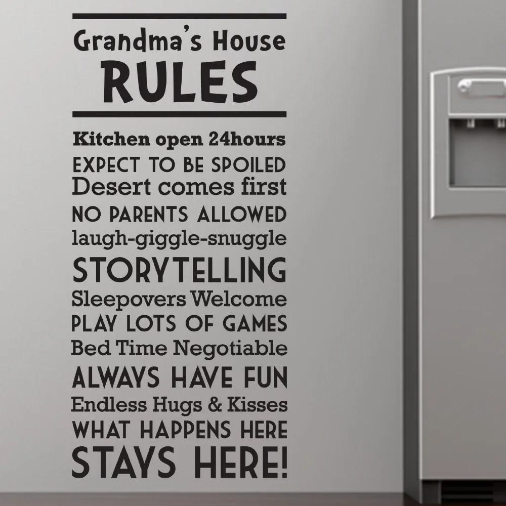 Neymar Wall Stickers For Kids Rooms Grandma's House Rules Wall Decal Vinyl Sticker Interior Home Art Murals Bedroom Decor X463