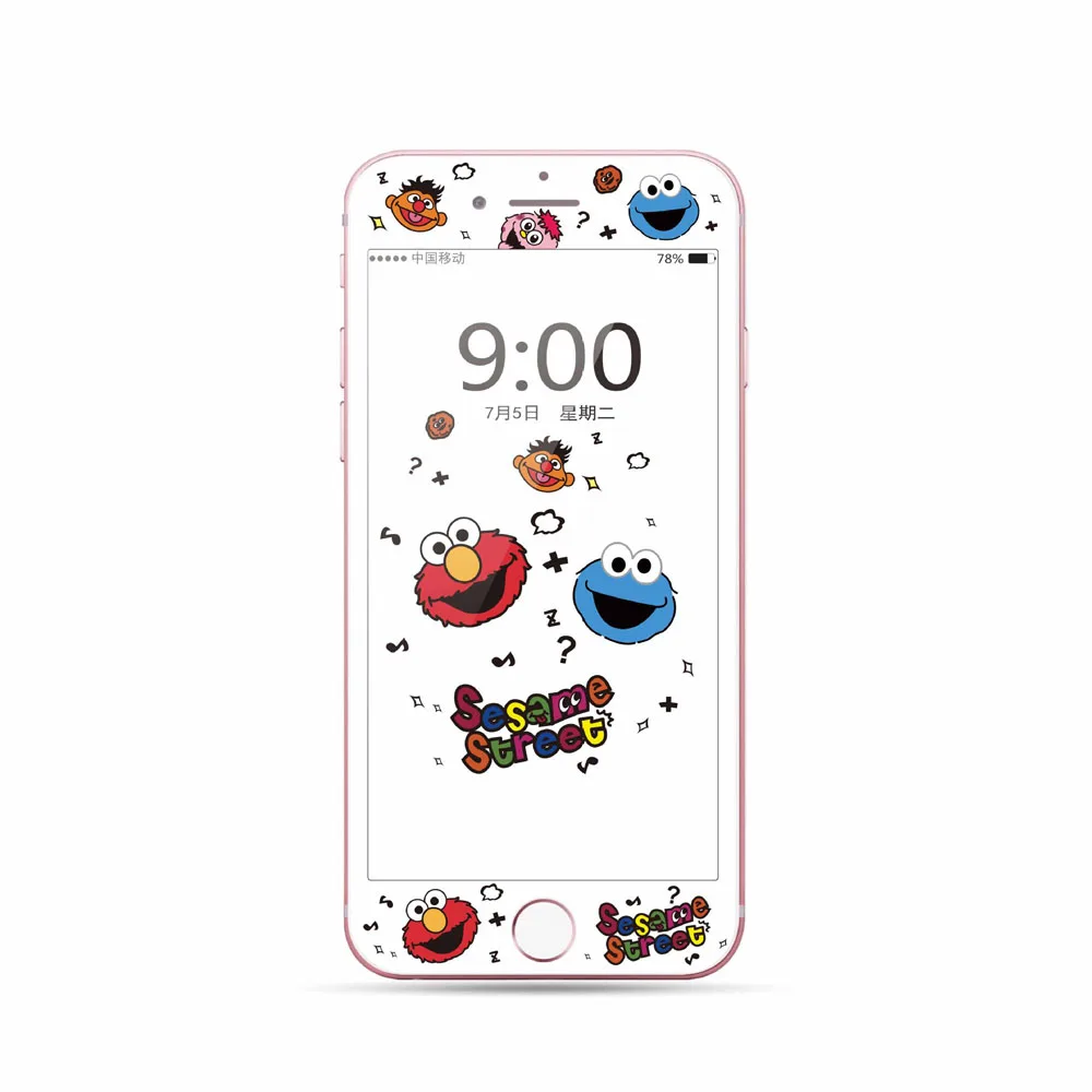 Закаленное защитное стекло для экрана с единорогом для iPhone 7, 8 Plus, 6, 6 S Plus, Elmo Cat, милый мультяшный котенок, 3D, 9 H, HD, полное покрытие, пленка SJ40 - Цвет: 128