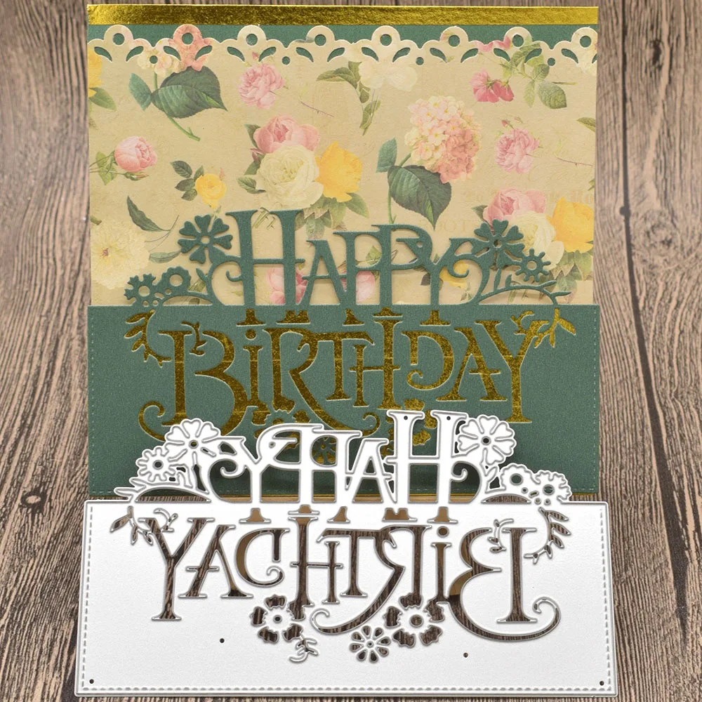 

Happy Birthday Letter Metal Cutting Dies Words for Scrapbooking Album Birthday Card Making Paper Embossing Die Cuts