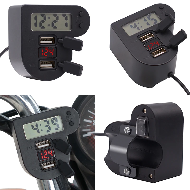 Universal USB Motorcycle Waterproof Charger Motorbike Adapter Electric Bicycle Digital Voltmeter Gauge Handlebar New Car-styling Universal USB Motorcycle Waterproof Charger Motorbike Adapter Electric Bicycle Digital Voltmeter Gauge Handlebar New Car-styling