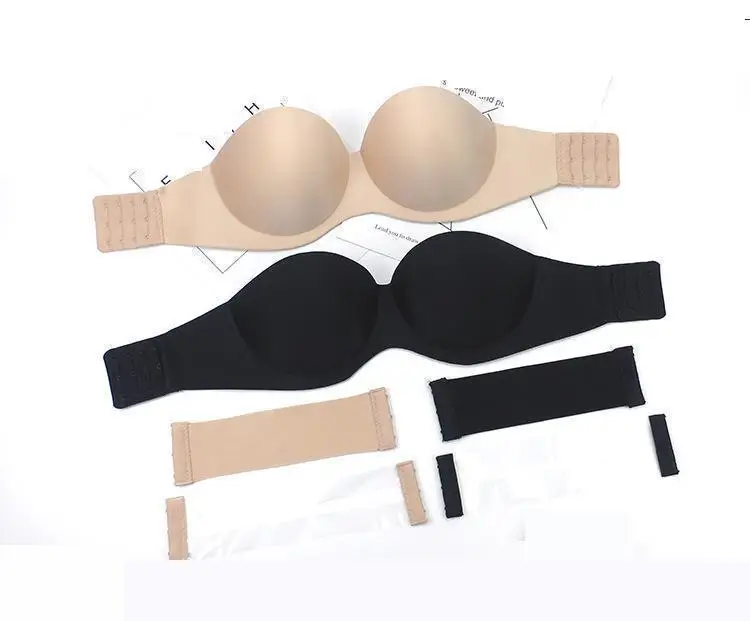 

1/2 Cup Sexy Bra seamless Push up bra Half Cup Black Beige 32A 34B 36C 38D Strapless wedding bra t shirt big size lady party bra