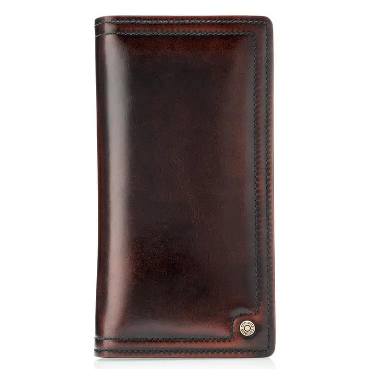 

Luxury Cowhide Slim genuine leather travel wallet men Vintage Male Purse Coin Bag holder wallet High Quality