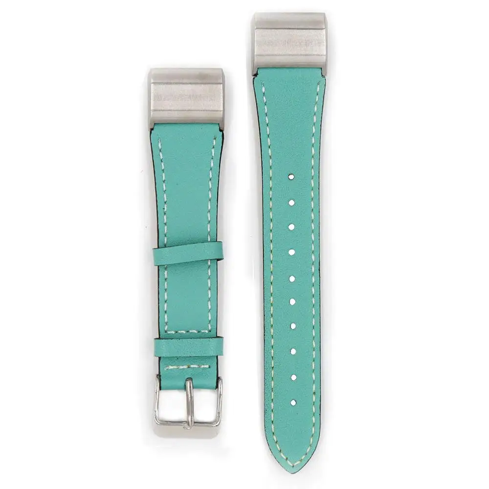 Genuine Leather Band for Fitbit Charge 2 Bands Classic Wristband Metal Connectors Fitness Strap Women Men Small Large (9)