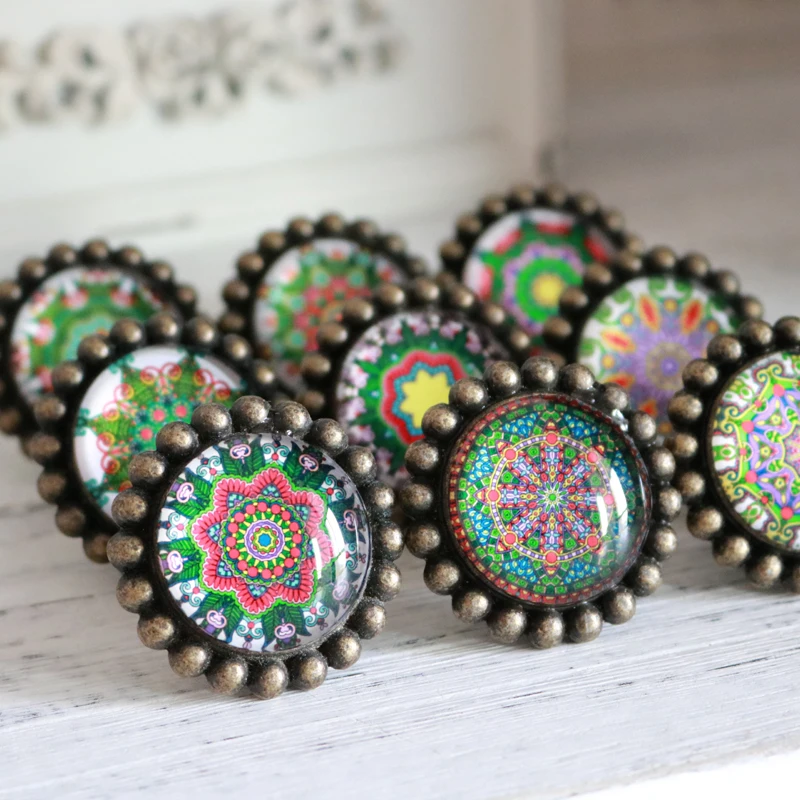 1x Dia 42mm Single hole crystal knobs pulls/ American style colorful furniture cabinet drawer closet door handles