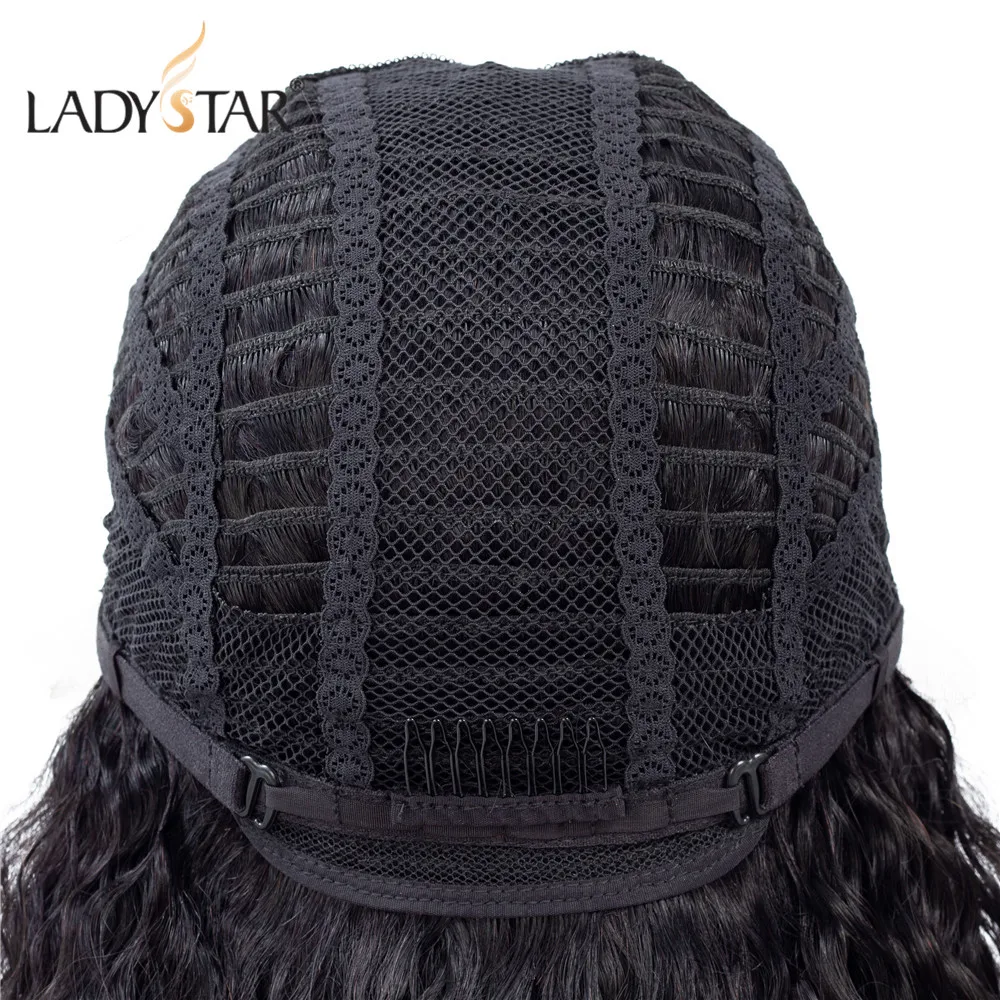 Кудрявые человеческие волосы парик предварительно выщипанные с детскими волосами LADYSTAR Remy перуанские бесклеевые 13*2 шнурка человеческие волосы парики для женщин 150 плотность