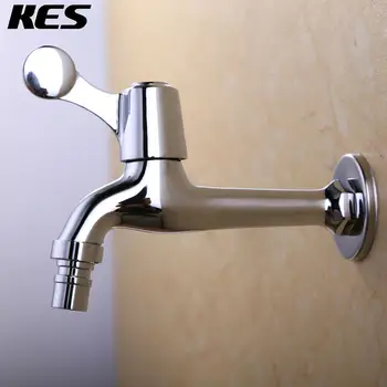 

KES K109A/B/D Extra Long Brass Bid Tap G1/2 with Metal Lever/with Aerator/ with 3/4" Threaded Outlet Wall Mount, Polished Chrome