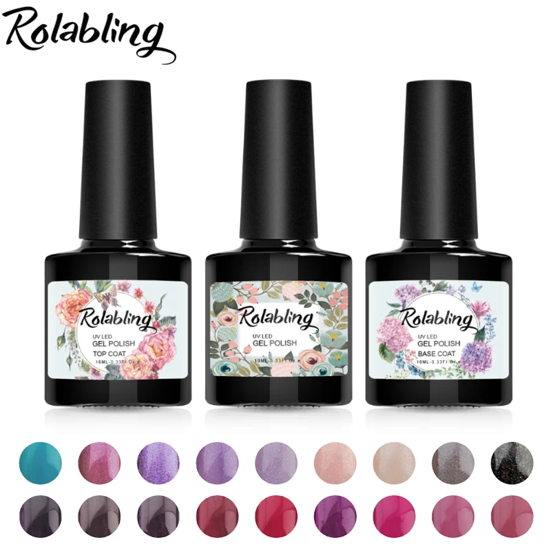 

Rolabling Beauty Gel Nail Paint 10ml UV Gel Nail Polish Long Lasting Nail Decoration DIY Professional Gel Glue 80 Colors