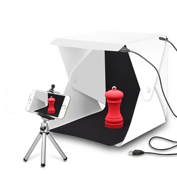 Mini Portable Folding Lightbox Photography Studio Soft box LED Light photo Soft Box for iphone DSLR Camera Photo Background