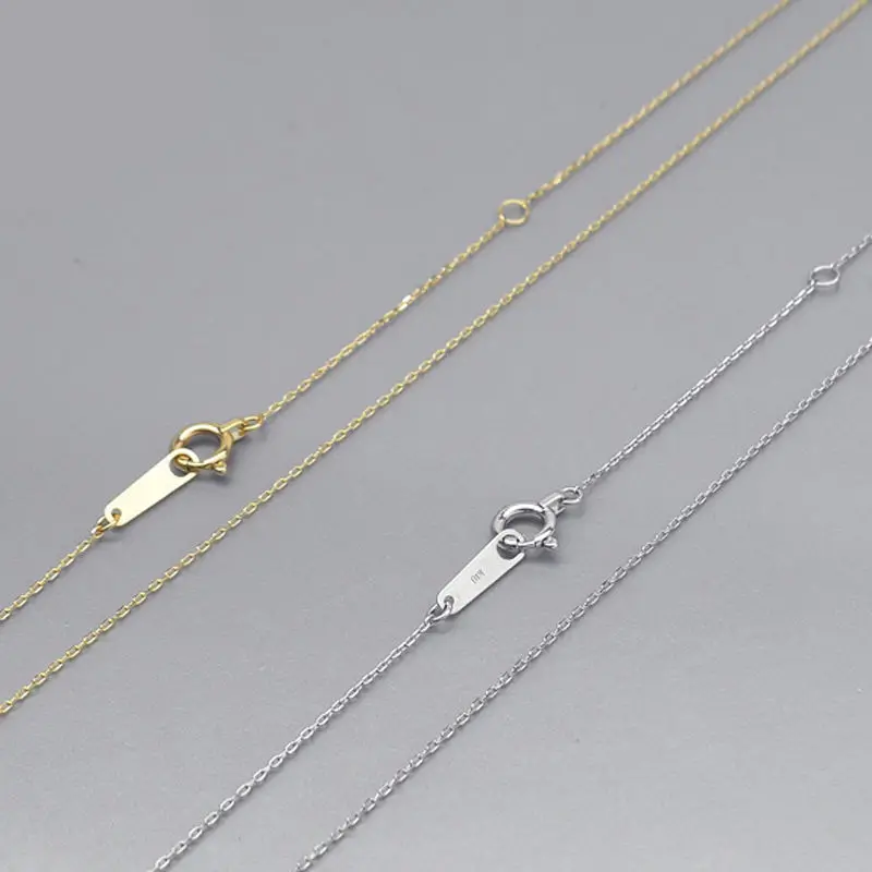 

Free Shipping Genuine 10k Solid White Gold Link Chain Necklace AU417 16 inch