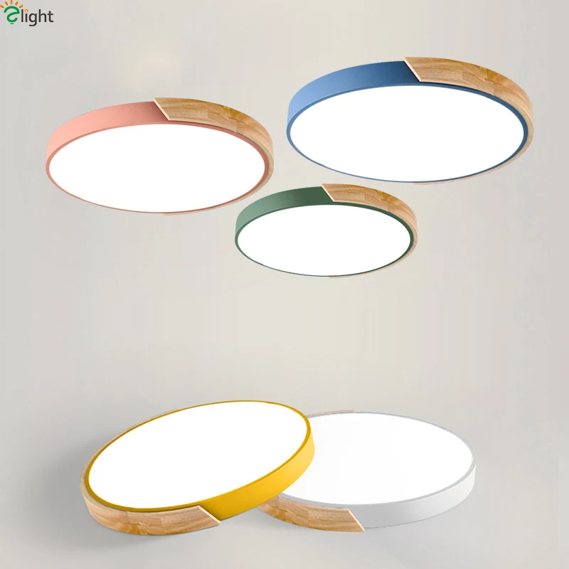 Aplicativo de Telefone Lustres de Teto Carvalho Dimmable Levou Lustre Nordic Quarto Iluminação Multicolor Rodada Liga Levou Luzes Luminárias