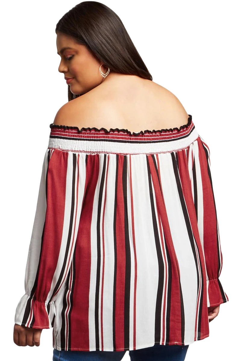 Red-Striped-Plus-Size-Off-Shoulder-Blouse-LC251489-3-2