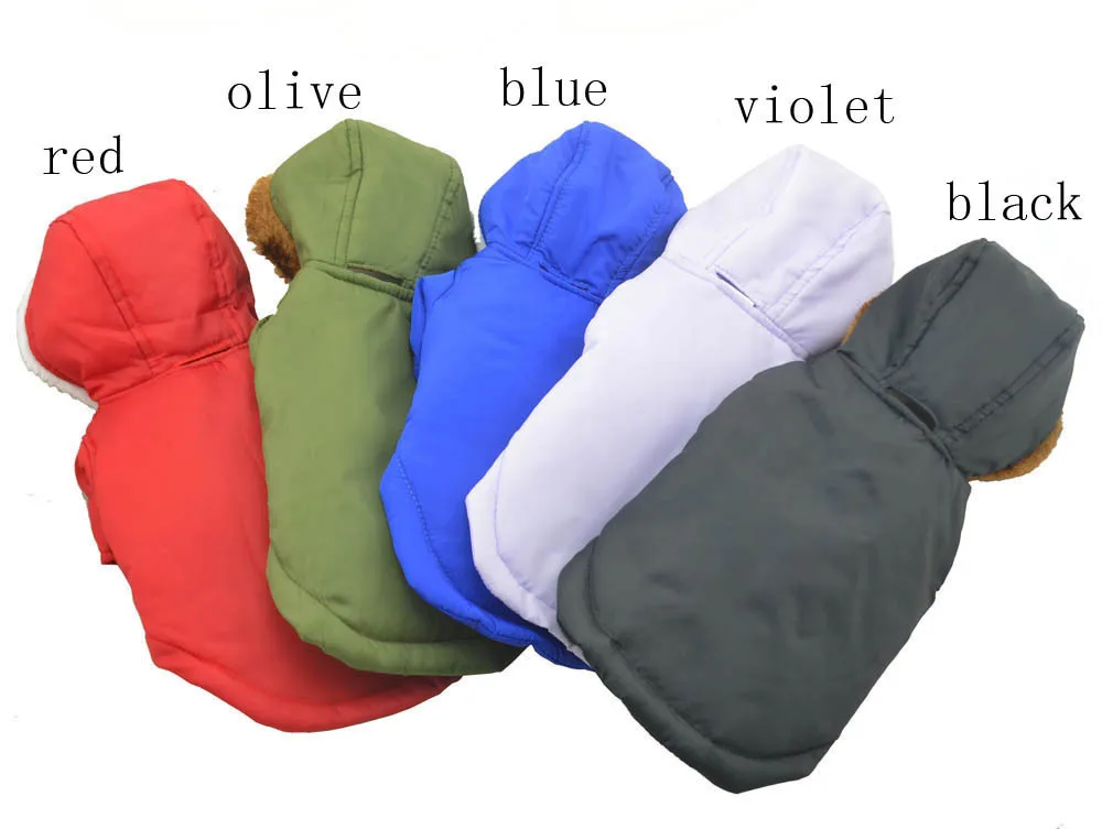 2016 New Pet Dog Clothes Autumn Winter Warm Dog’s Coat Jackets Cotton Overcoat Hooded Dogs Clothing XXS-XXL Y2