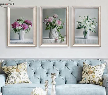 

Unframed 3 Pieces/Set Traditional Chinese Realistic Paintings Home Decor Canvas Prints Pictures Modular Wall Art Posters