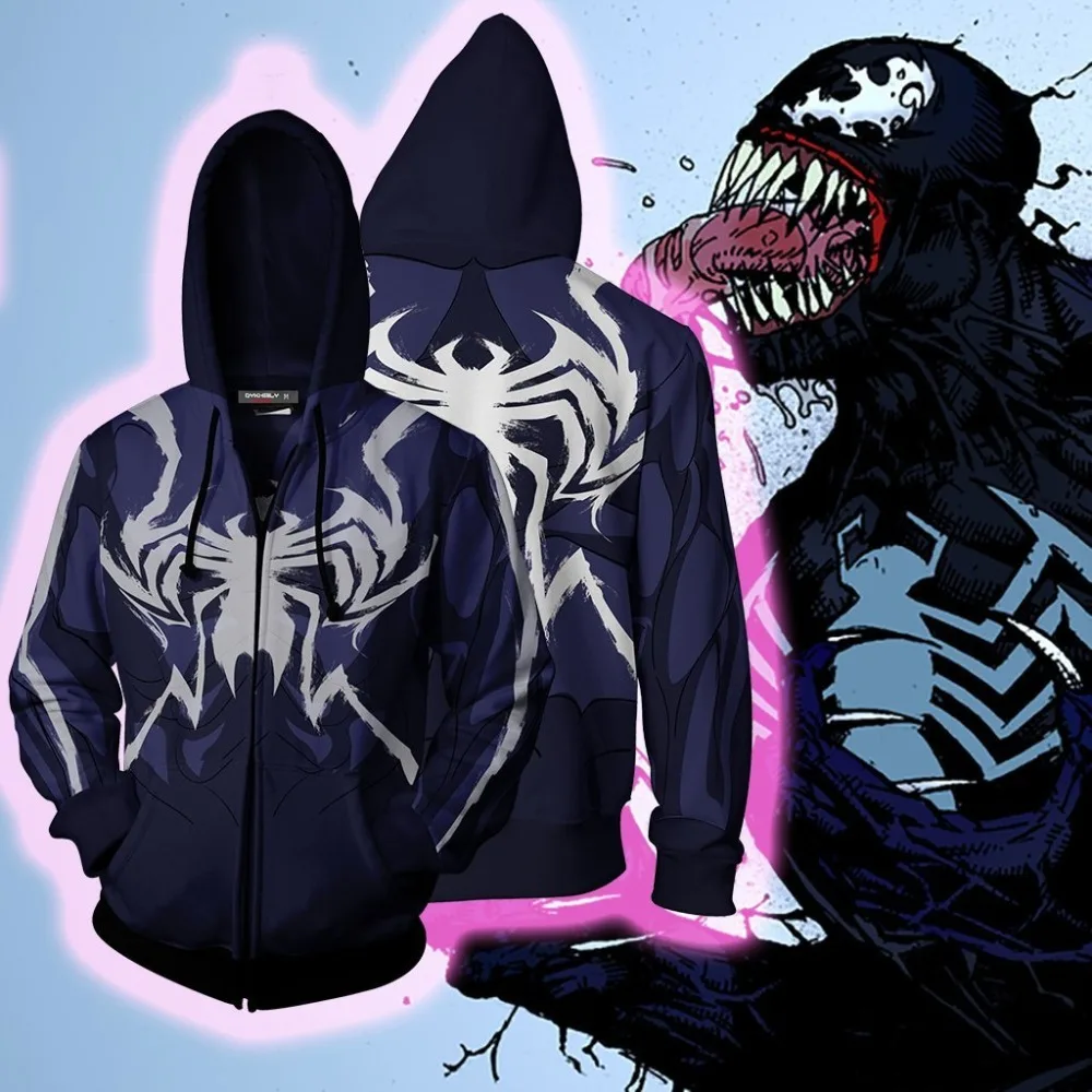 Вдали от дома паук косплей толстовки PS4 Pro паук 3D печатных с капюшоном повседневный мужской женский костюм Venom топы толстовки