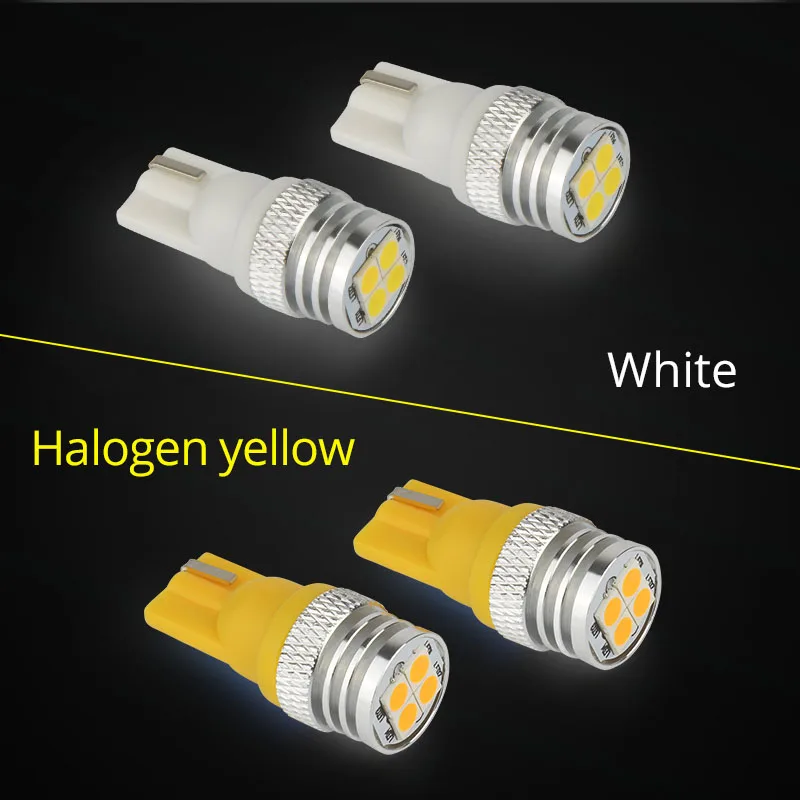 NAO T10 светодиодный 5W5 W5W 1,9 W светодиодный галогенный желтый светильник для авто Стайлинг 12V супер яркий 3030 белый 194 6000K габаритный фонарь