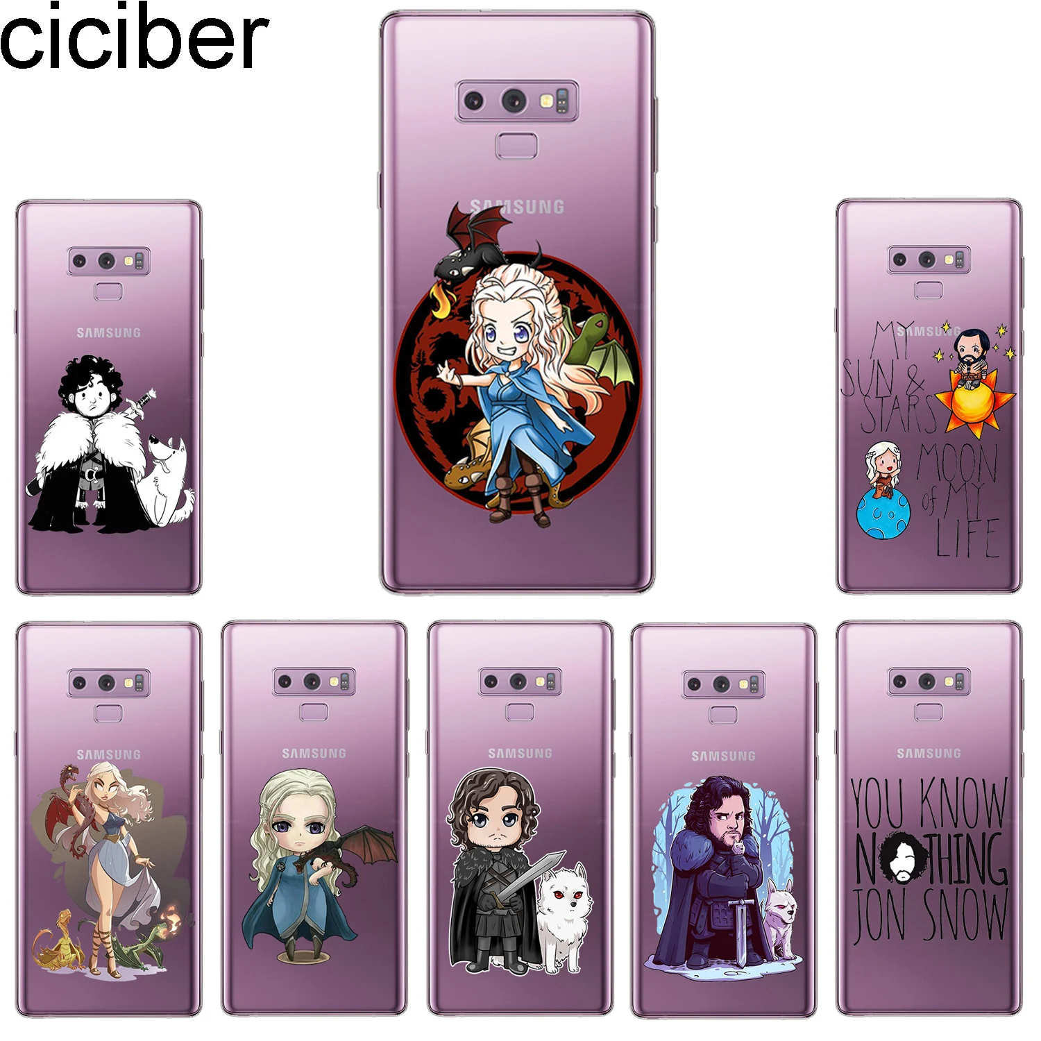 

ciciber Phone Case for Samsung Galaxy Note 9 8 5 4 3 Note9 Note8 Soft TPU Back Cover for Samsung C9 C8 C7 C5 Pro Game Thrones