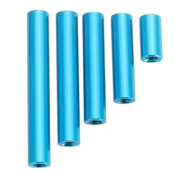 

SULEVE New 10pcs/set M3AR7 M3 10/20/25/30/35mm Blue Aluminum Alloy Standoff Studs Round PCB Board Spacers Standoffs