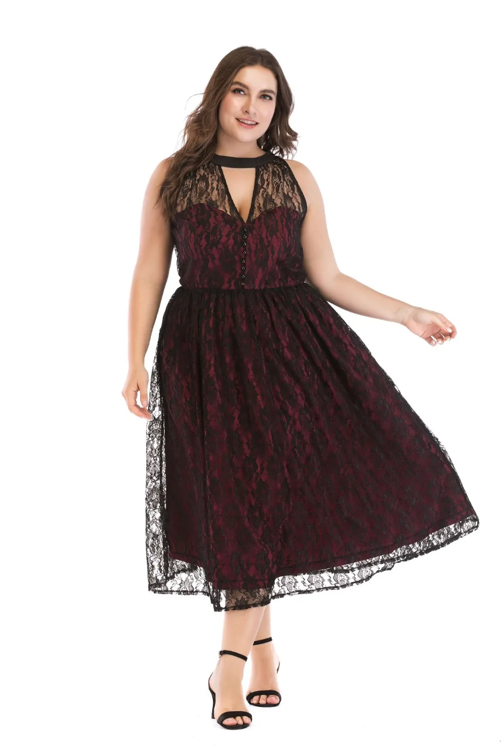 plus size lace gown