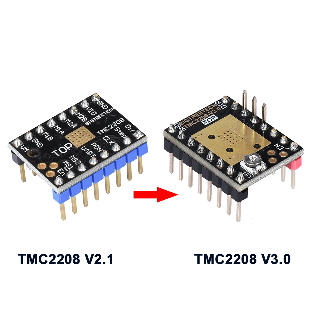 BIGTREETECH TMC2130 V3.0 SPI TMC2208 TMC2100 шаговый двигатель драйвер модуль с радиатором Mute Для Ramps1.6 3d принтер SKR V1.3 мкс