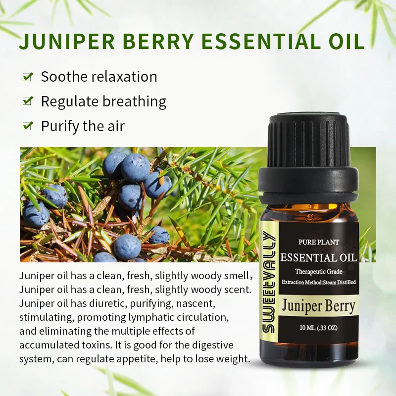 Эфирное масло 10 мл ягоды Juniper 100% чистое натуральное эфирное для диффузора горелка