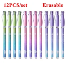 DELVTCH 12pcs set 0 38mm Kawaii Moomin Erasable Pen Blue Black Magic Gel Pen School Office