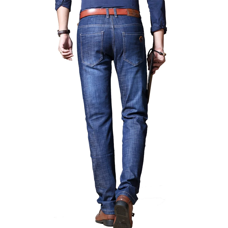 Для Мужчин's прямые узкие джинсы брюки для девочек осень зима новый молодой моды джинсы женщин брендовая одежда плюс размеры 29 ~ 40 синие