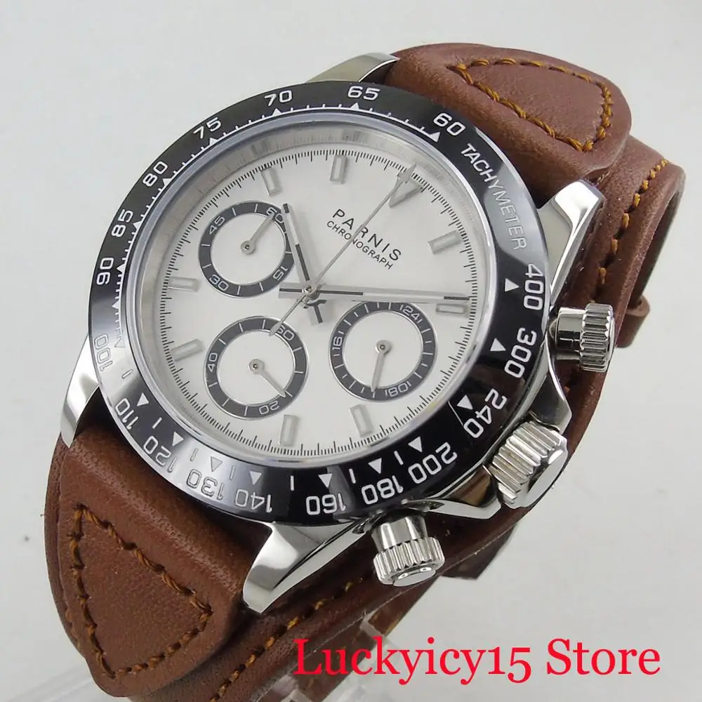 

Fashion Quartz Men's Watch Chronograph Hand 24 hours Leather Strap Pin Buckle Wristwatch