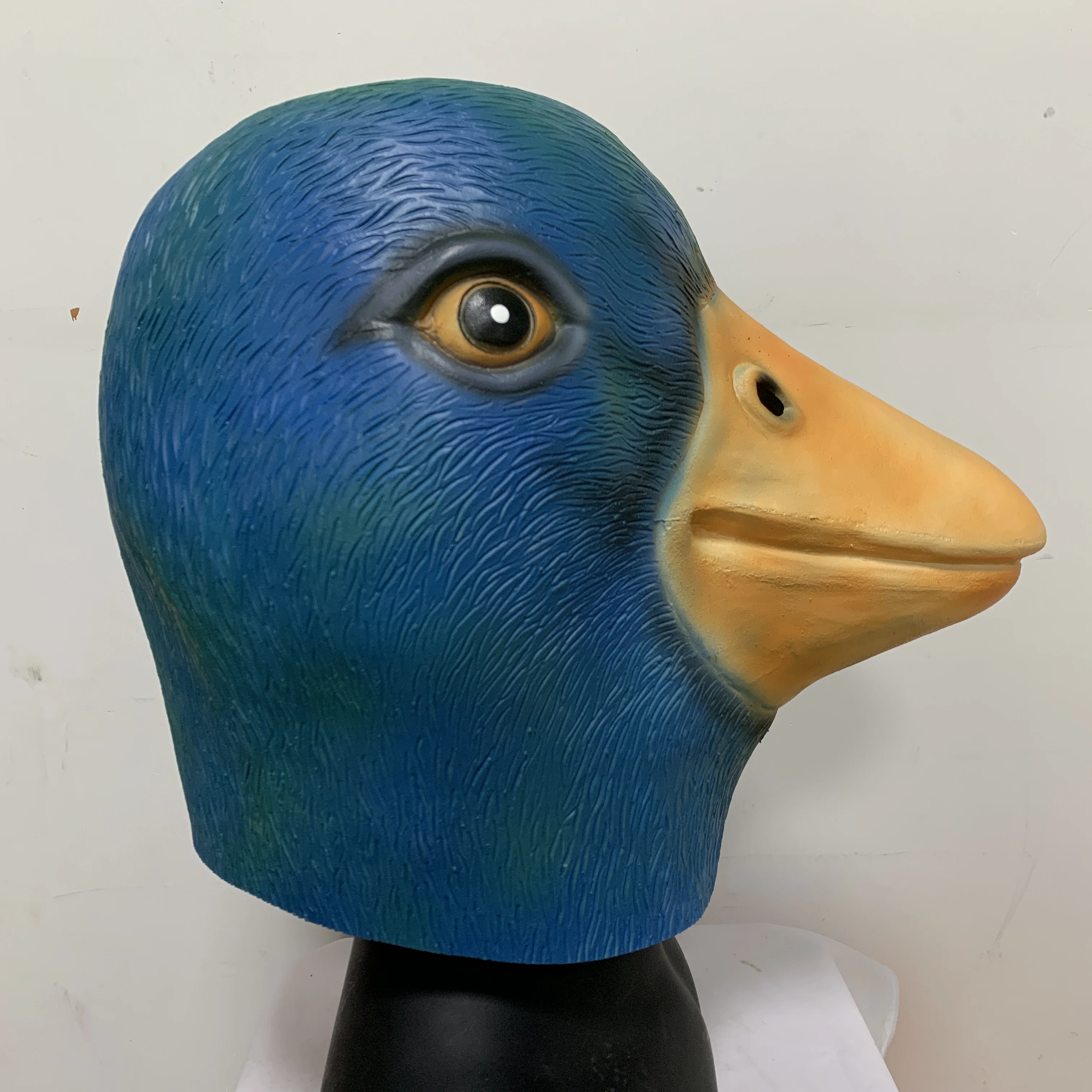

Dull Duck Mask Halloween Party Full Head Mask Performance Role Playing Item Animal Latex Bicolor Optional Realistic Mask