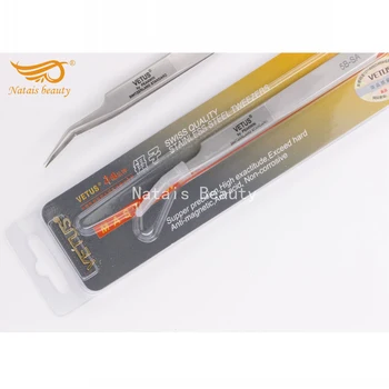 

10pcs/lot Vetus 5B-SA Stainless Steel Anti-static Eyelash Tweezers Superhard Eyelash Extension Tool