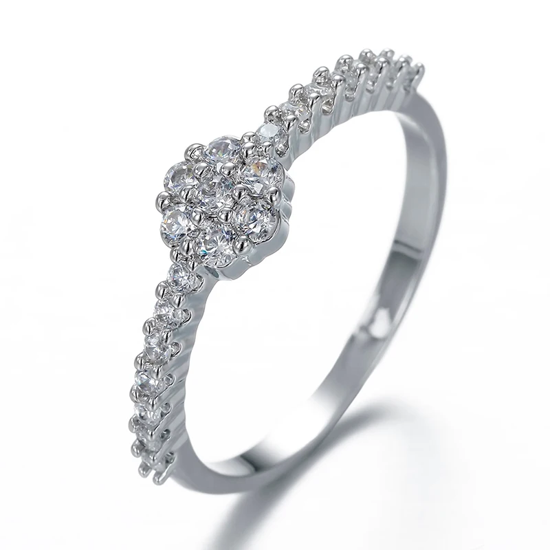 

Ring NANKIYA Gothic Lujo Discreto Elegant Romantic Simple Flower Shape Crystal Luxury Wedding Rhinestone Cubic Zirconia CP0404