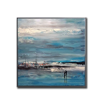 

100% Hand Painted Abstract Sea Scenery Art Abstract Oil Painting Wall Canvas Art Wall Picture For Living Room Decoration