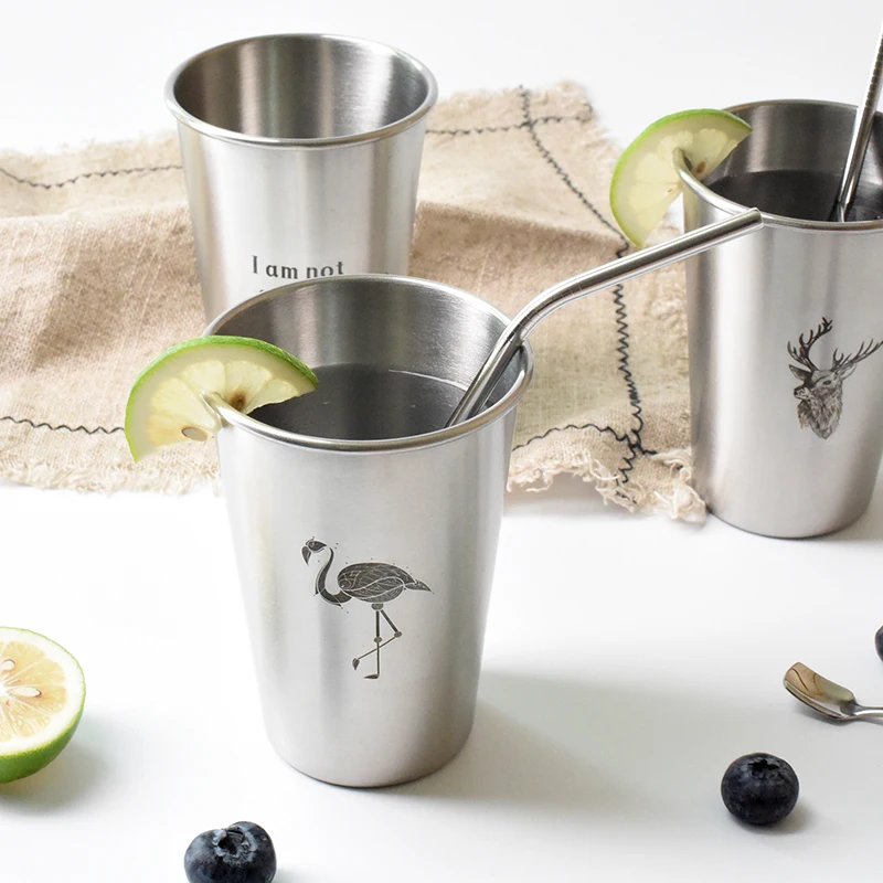 Stainless Steel Drinking Glass Metal Tumbler Water Beer Cold Drink Mug G Stainless Steel Drinking Glass Metal Tumbler Water Beer Cold Drink Mug G