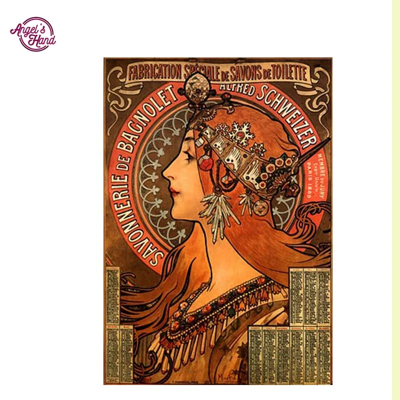 

ANGEL'S HAND 5D Full Round Diamond Painting Diamond Mosaic picture of rhinestone Diamond Embroidery Side face turns