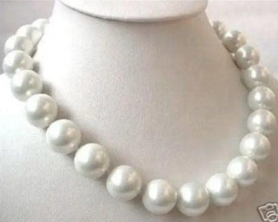 

FREE SHIPPING HOT sell new Style >>>> BIG 16mm AAA White sea south shell pearl necklace 18 INCH ll002