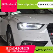 Автомобильный Стайлинг для Audi A4 фары 2013- высокая конфигурация A4 B9 светодиодный DRL Объектив двойной луч H7 HID Xenon bi xenon объектив