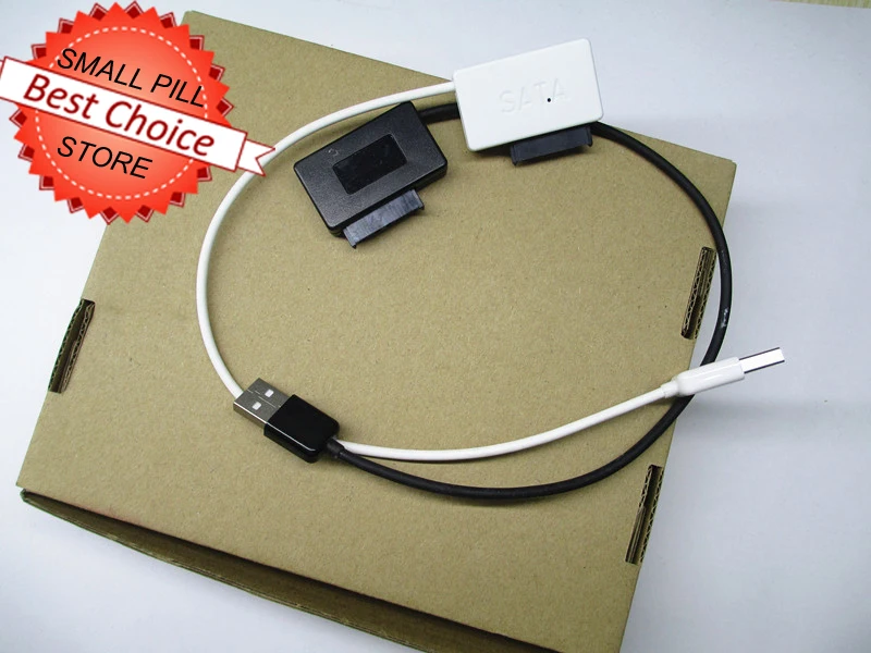 USB 2.0 TO 7+6 13 Pin Slimline SATA Laptop CD/DVD Rom Adapter black