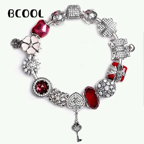 

100%925 Sterling Silver Original 1:1, New Bracelet, Sparkling Fashion Crystal Beads Bracelet Sterling Silver Jewelry Making Gift