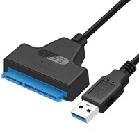 hdd כבלים ssd חדש מתאם SATA III USB 3.0 כבלים כונן קשיח חיצוני USB ל ATA סידורי 22pin ממיר דיסק קשיח W / UASP עבור 2.5" HDD / SSD (2)