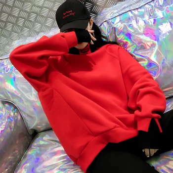 

Fall And Winter Woman Turtle Neck Fake Two Pieces Long Sleeves Woman Fleece Thickening Harajuku Loose Patchwork Fashion Tops