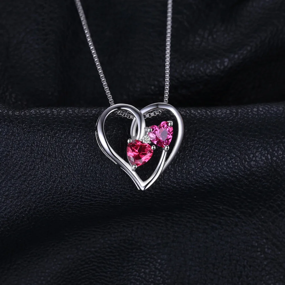 Pink Sapphire Heart Necklace - Image 2