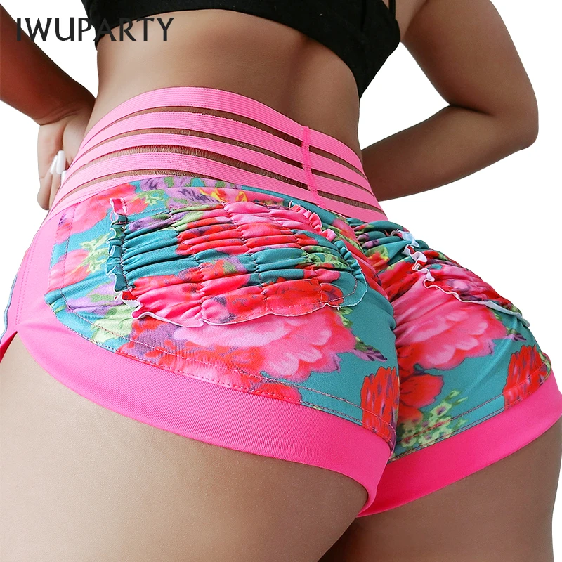 Abracing Femme Yoga Short Taille Haute avec Poches Lat/érales Compression Respirable pour la Course Sport