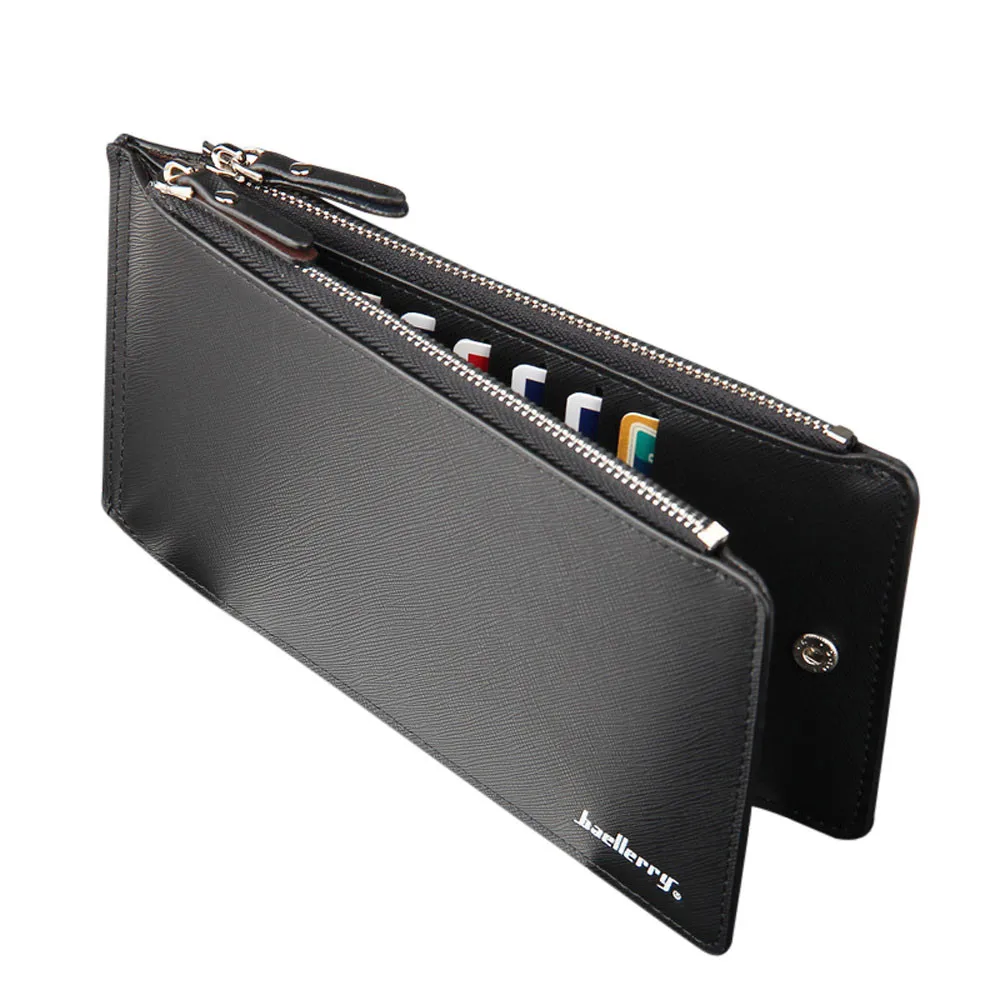 

MOLAVE Wallets & Holders long male wallet new Business Style Leather Card Holder Billfold Purse Long solid purse zipper&hasp9405