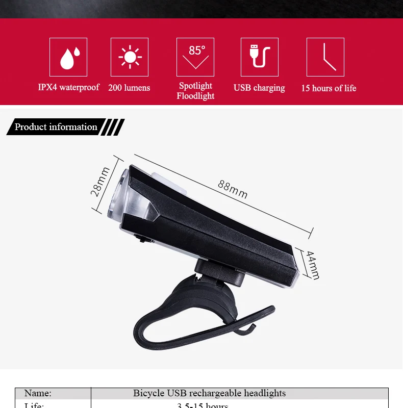 Excellent Wheelup bike light USB rechargeable mountain cycling bicycle light Mini warning lights bike accessories waterproof 2 Excellent Wheelup bike light USB rechargeable mountain cycling bicycle light Mini warning lights bike accessories waterproof 2