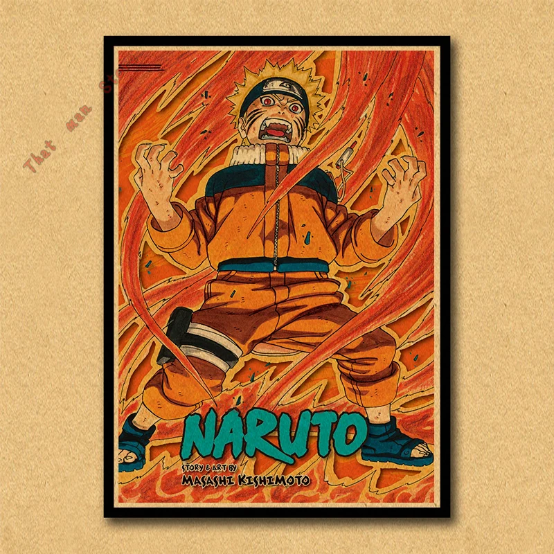 Постер Naruto обои аниме картины общежитии окружает джакузи Наруто/Учиха Итачи/плакат из крафт-бумаги/стикер на стену без рамки - Цвет: Розовый