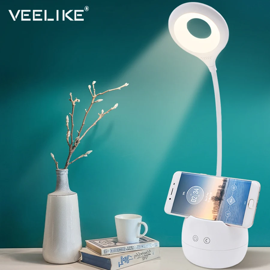

USB LED Eye Clip Small Mini Learning Desk Lamp Touch On/Off Student Reading Dimmer Desk Dormitory Bedroom College Students