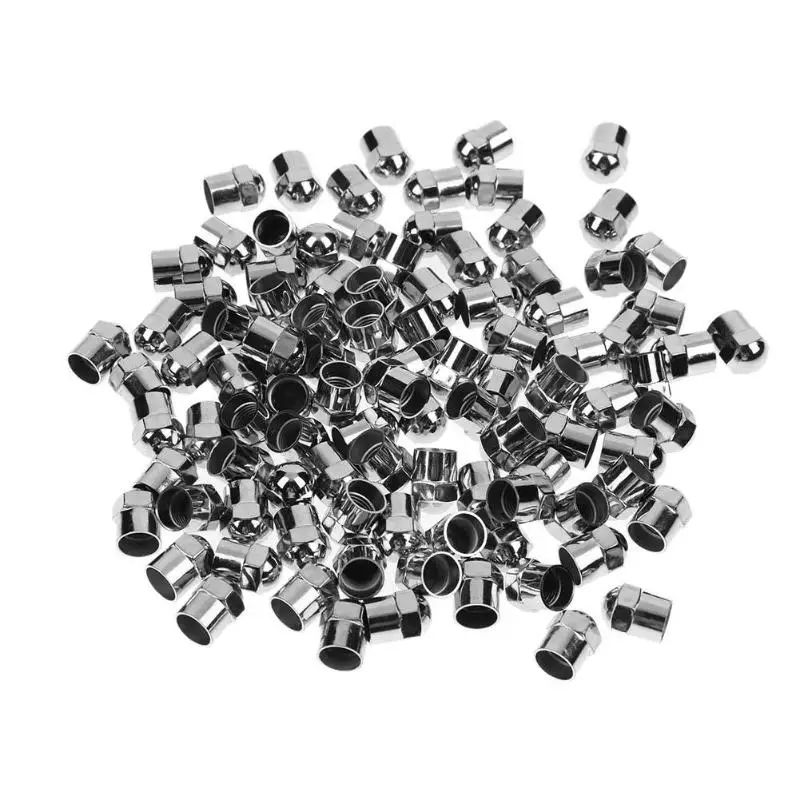 

100pcs Chrome Plated Plastic Tire Valve Stem Cap Covers for Schrader Valves Car Truck Tire Wheel Tyre Valve Stem Hex Caps 1